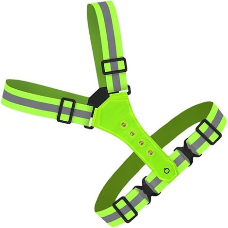 Gilet di sicurezza a LED riflettente con cinghie regolabili, alta visibilità, ideale per la guida notturna e le attività all'aperto. Taglia unica. (1/5)