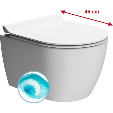 WC suspendu PURA SHORT, Swirlflush, 35x46cm, blanc double mat (1/2)