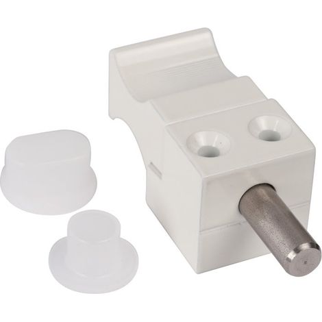 La Croisee Ds – Verrou à deux entrées blanc 19.5mm – Fixation latérale par vis Ø4mm – Livré avec bouchon rond et ovale