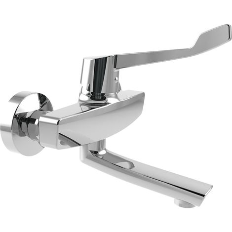 heinrichschulte Küchenwand - Einhebelmischer Serie alpha350 mit Care-Hebel, schwenkbarer Auslauf 180 mm, in chrom (1/2)