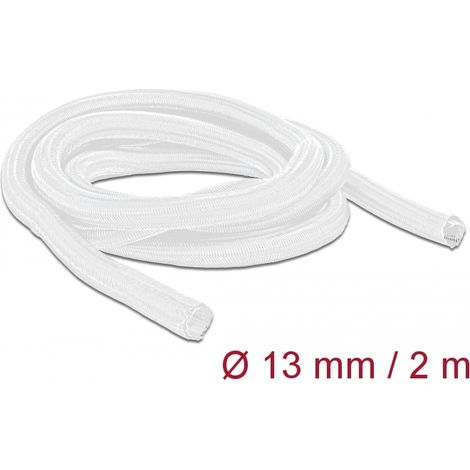 Delock Funda trenzada de cierre automÃ¡tico 2 m x 13 mm, color blanco