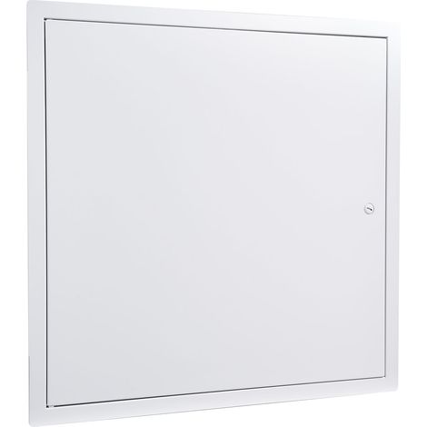 Mophorn Trappe de visite 49x49 cm, panneau d'accès en acier galvanisé pour cloisons sèches, adapté au plafond, à la plomberie et à l'électricité, dimensions de découpe 47x47 cm, finition blanche (1/5)
