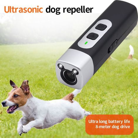 Dispositivo antiabbaio a ultrasuoni per cani, dispositivo antiabbaio con torcia a LED, strumento di addestramento per cani portatile e sicuro, corregge i comportamenti scorretti dei cani che vivono in
