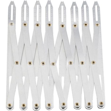 Medidor de costura extensible, regla ajustable de 16 cm/6,3 pulgadas, divisor de aluminio equidistante para uso doméstico, accesorio multifuncional para cortinas DIY, ideal para ojales de ojal.