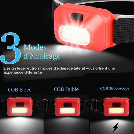 Lot de 10 lampes frontales COB ultra-lumineuses, légères et étanches – Idéales pour le camping, la course à pied nocturne en extérieur et les situations d'urgence (1/5)