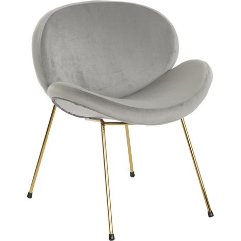 DKD Home Decor Chaise Velours Doré Gris Clair 62x58x73 cm (1/5)