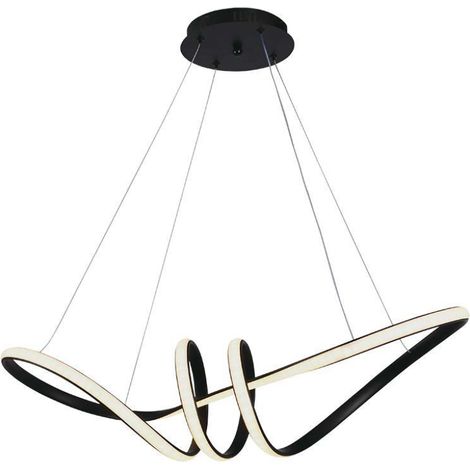 Lámpara colgante LED V-TAC de 24 W, diseño moderno, metal, 72 x 30 cm, color negro y blanco cálido.