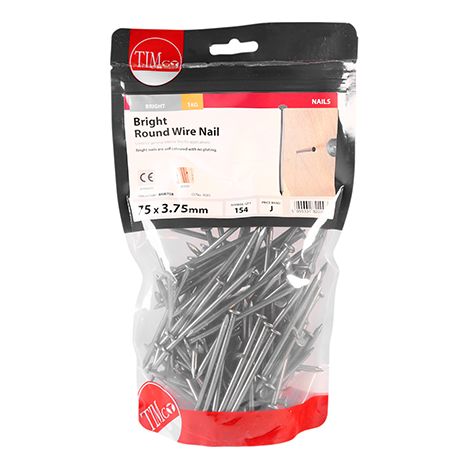 TIMCO Round Wire Nails Bright - 75 x 3.75