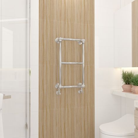 Traditional 700x400mm Heated Towel Rail Bathroom Radiator Chrome (1/5)
