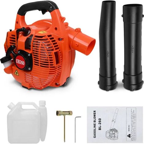 Souffleur de feuilles thermique essence 26cc, souffleur jardin 2 temps 750W avec débit d'air puissant pour nettoyage extérieur (1/5)
