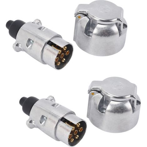 Convient aux accessoires de remorque en quatre parties : prise de remorque à 7 broches, connecteur de remorque 12 V pour camping-car, connecteur de remorque métallique à 7 broches (1/4)