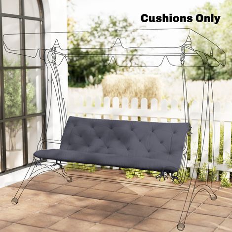 Coussin pour banc 3 places 150 x 98 x 8 cm, coussin d'assise avec attaches, coussin de dossier pour usage intérieur/extérieur, coussin pour bancs, bancs de jardin, mobilier de jardin, balancelles Holl (1/4)