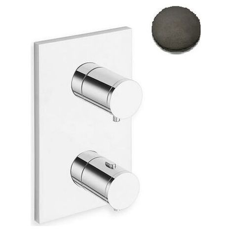 FACADE EXTERNE TRIVERDE LAITON 2 SORTIES CHROME NOIR BROSSE - CRISTINA ONDYNA XT85275 (1/2)