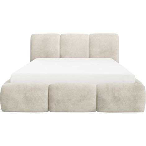 OTIS - Lit coffre tissu bouclette Beige 160x200cm (1/5)