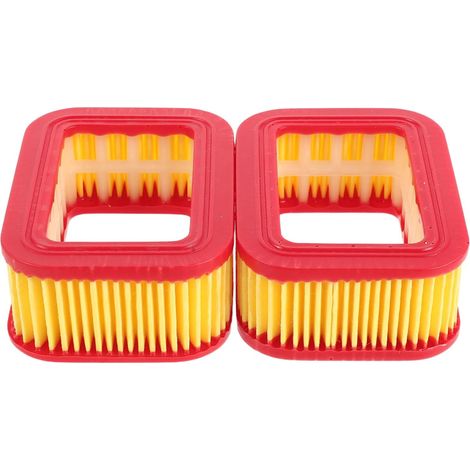 Lot de 2 Filtres à Air Carrés pour Tondeuse à Gazon à Essence, Cartouches Préfiltre Orange Compatibles Petits Moteurs, Élément Filtrant Performant pour Entretien Jardin et Pièces (1/5)