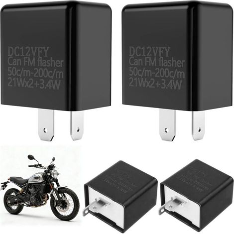 Relè lampeggiatore LED universale da 12 V per moto e scooter – Confezione da 4, protezione automatica integrata, 2 pin (1/5)