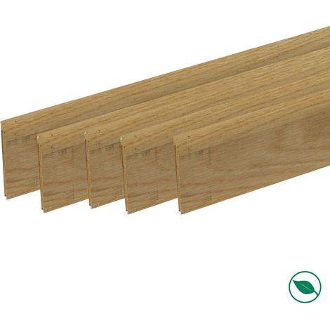 Forestea – Lot de 5 plinthes bord arrondi médium (mdf) chêne clair 2200 x 68 x 10 mm – Label PEFC 70% – Pour finitions impeccables