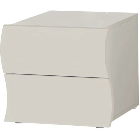 Comodino con 2 Cassetti Beige Cachemire in Legno Camera da Letto (1/5)