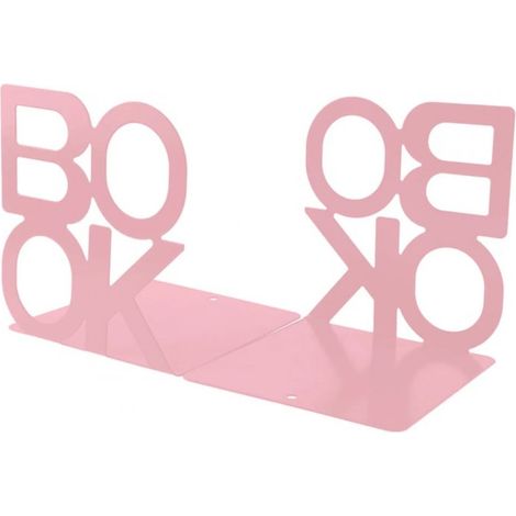 Bookend - Heavy-Gauge Steel - Openwork Design - Desktop Book Support - For Office Library Shelf - 2 Pieces (1/5)