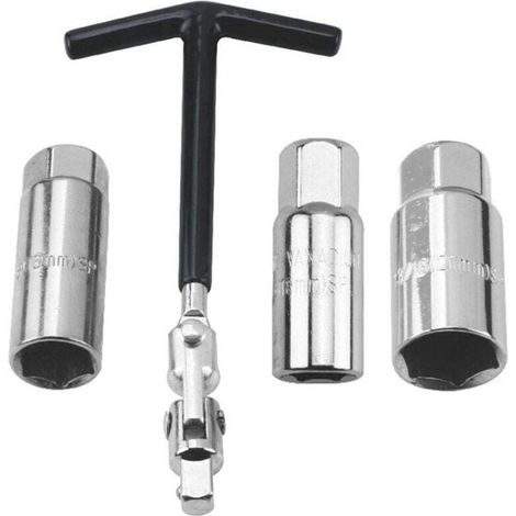 Jeu de 4 clés à bougie d'allumage 16/18/21 mm, clé à bougie universelle pour voiture et moto, extracteur de bougies d'allumage, jeu de clés à bougie d'allumage (1/4)