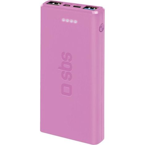 SBS TTBB10000FASTP batería externa Polímero de litio 10000 mAh Rosa