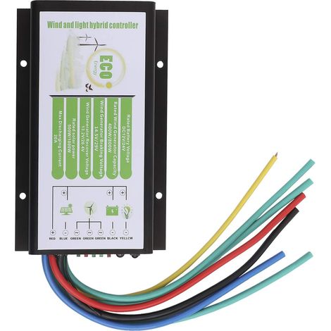 Contrôleur de charge hybride, DC 12/24V 500/1000W Régulateur de générateur de Charge Hybride d'énergie, Régulateur de Charge Hybride Solaire éolien, pour système Hybride photovoltaïque (1/5)