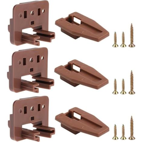 Lot de 3 glissières et guides de tiroir en plastique pour tiroirs à montage central pour tiroirs à montage central pour commodes, montage inférieur et systèmes Kenlin Rite-Trak 1 tiroir (1/5)