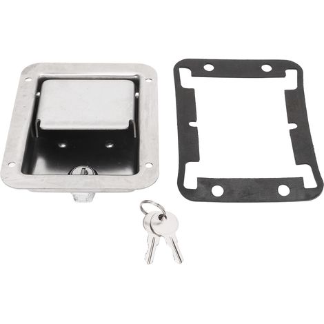 Cadenas à palette en acier inoxydable pour boîte à outils, poignée de camping-car, avec 2 clés, pour remorque, camion ou caravane (1/5)