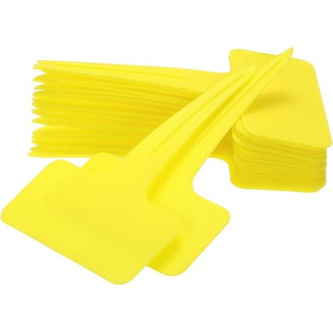 Etichette per piante - 100 - Etichette per piante - Plastica - Etichette per ortaggi - Etichette per piante - Cartelli da giardino - Etichette - Etichette per giardino e aiuola - 6x10 cm - Giallo