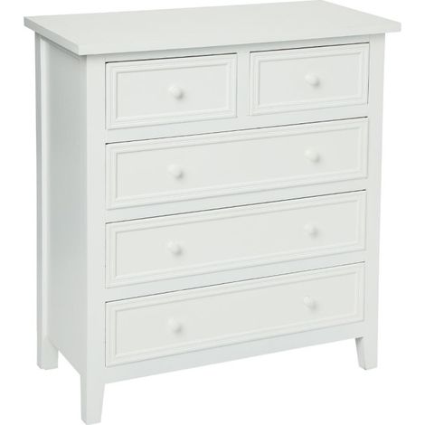 Commode 5 Tiroirs "Charme" 81cm Blanc