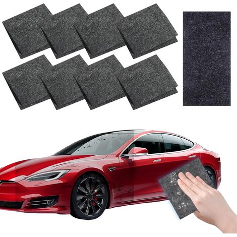 Juego de 8 paños nano antiarañazos para coches Eliminan arañazos rápidamente Compatibles con todos los colores de carrocería Reparan pequeños arañazos sin pulir Paño multifuncional