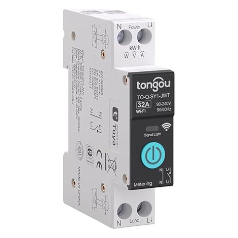 32A DIY Interrupteur Intelligent APP Contrôle à Distance, Rail Din Commutateur WiFi avec Mesure, Commande Vocale et Fonction de Temps (1/5)