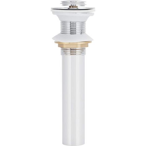 Drain d'évier, vidange de salle de bain avec couvercle de protection amovible Bouchon de vidange d'évier sans trop-plein Bouchon de vidange en laiton Tuyau de queue en acier inoxydable( non hole) (1/5)