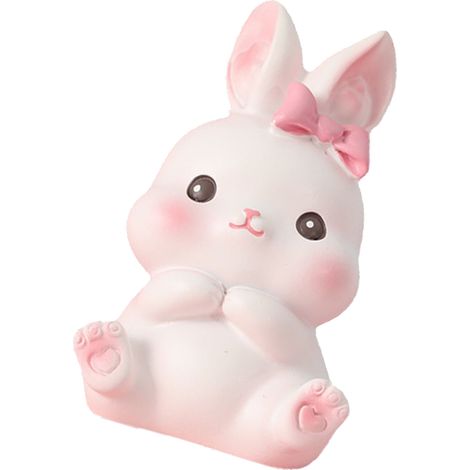 Figurine de lapin en résine, ornement animal de compagnie, décoration pour la maison, cadeau pour la chambre ou la voiture. Adorable. (1/5)