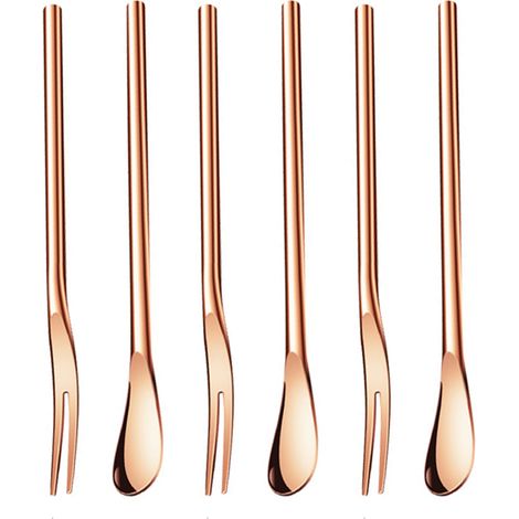 Couverts En Acier Inoxydable - Fourchettes De Table Multicolores - Pour Repas Quotidiens Et Fêtes - Lot De 6 Pièces (1/5)