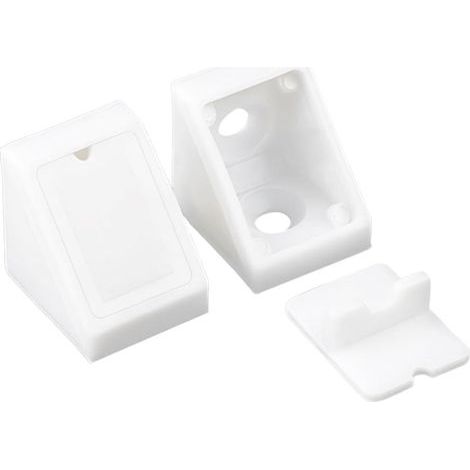 Lot de 20 raccords d'étagère en plastique blanc à angle droit - Vis non incluses - 90 ° (1/5)