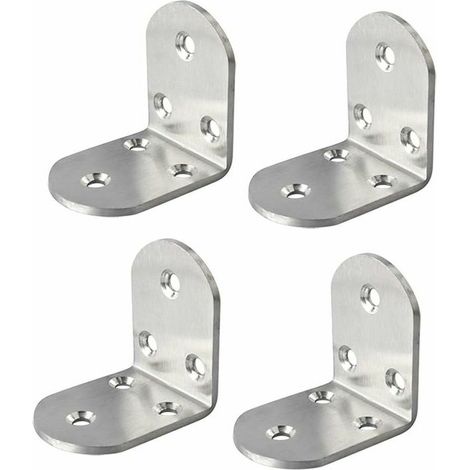 Support d'étagère en acier, équerre de fixation au plafond, 50 mm, acier inoxydable brossé, lot de 4, EJ3207-4P