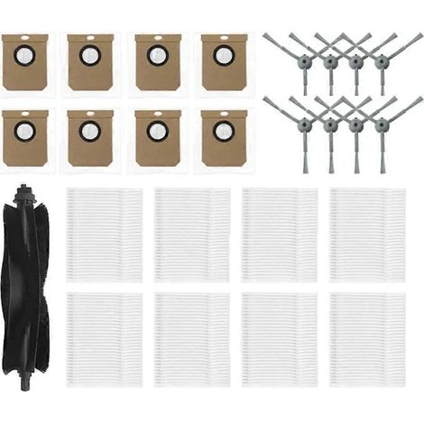 Set aus 3 Seitenbürsten + HEPA-Filter + Staubbeuteln für Staubsauger L50/L60, kompatible Ersatzteile, effizientes Wartungszubehör für die tägliche Reinigung, komplettes Ersatzteilset. (1/5)