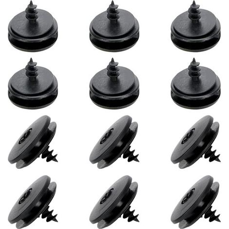 Clips para alfombrillas - Sujeción de moqueta - Interior del coche - Ajuste universal - 35 mm de diámetro - Negro (1/3)