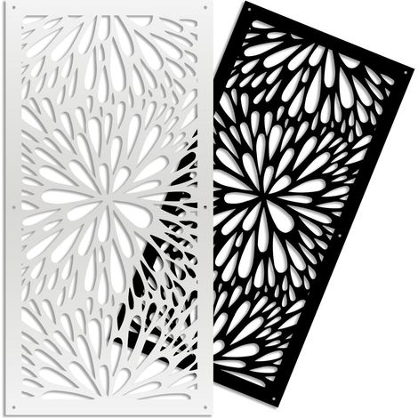 SQUIRT - Panneau ajouré en PVC - Brise-soleil - Couleur : noir - Dimension : 50x150 cm