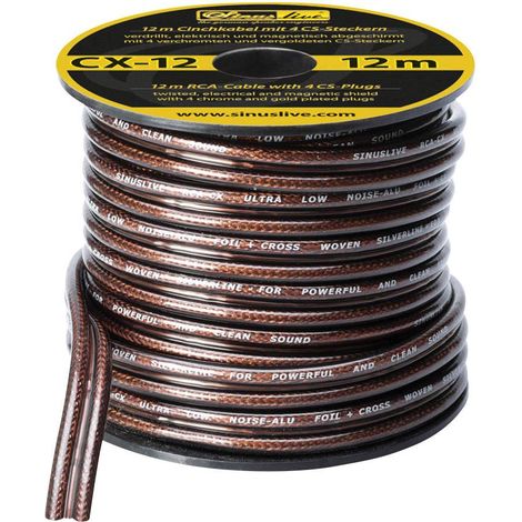 Sinuslive CX-12 Câble RCA 12.00 m [1x extrémité(s) ouverte(s) - 1x extrémité(s) ouverte(s)] A087951 (1/2)