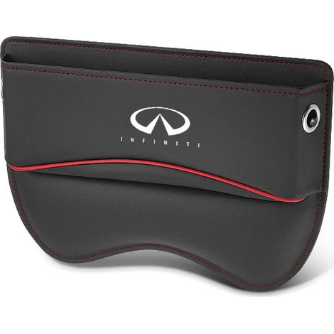 Boîte de rangement en cuir pour siège auto (noir) compatible avec Infiniti FX35 Q50 Q30 ESQ QX50 QX60 QX70 EX JX35 (1/4)