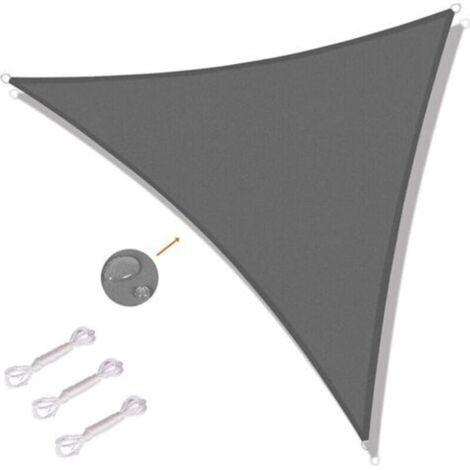 Triangular shade sail 4.5 x 4.5 x 4.5 m - UV protected shade cloth for outdoor use, patios, gardens - Grey (1/5)