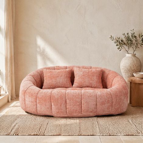 Canapé lounge 150x95x63 cm rose en chenille, sans montage, rembourrage en mousse MEUBLIV (1/5)
