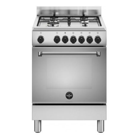 La Germania Americana AMN664EXV Cucina a Gas Piano Cottura Acciaio Inossidabile 4 Fuochi Forno Elettrico Multifunzione 56 Litri Classe Energetica A (1/2)