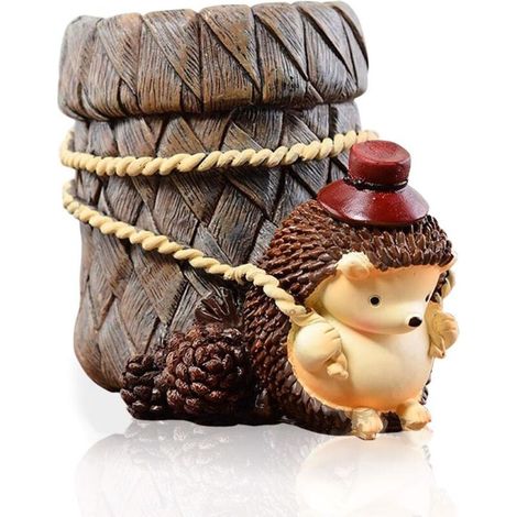 mignon hérisson bureau stylo crayon pot titulaire, porte brosse à dents, résine organisateur de bureau conteneur, stockage de papeterie, étude étagère décor - Travail