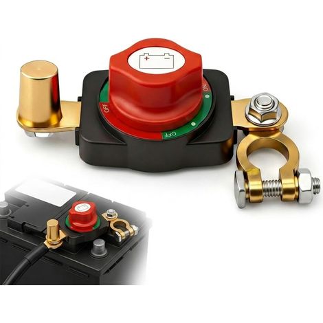 Coupe Circuit Batterie 12V-48V Réglable 180° pour Voiture Bateau Moto Switch Anti-Décharge, Réglable 180°, Sectionneur Isolateur Sécurisé, Protection Marine, Idéal pour Hivernage et Camion (1/5)