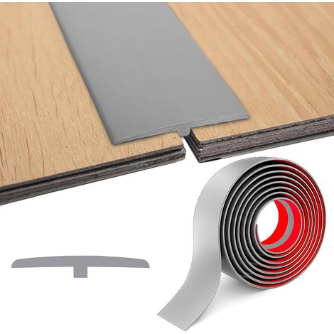 Barre de Seuil Adhesive en T, 1M/2M/3M x 5CM PVC Seuil Porte, Flexible Profilé de Transition Autocollant, Bande de Transition au Sol pour Seuils de Porte et Sols de Raccordement (1/5)