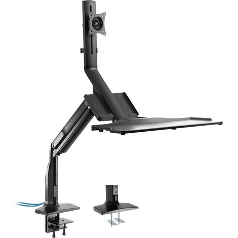 InLine 23174A Schreibtischunterstützung schwarz mit 2 USB 3.0 Anschlüssen