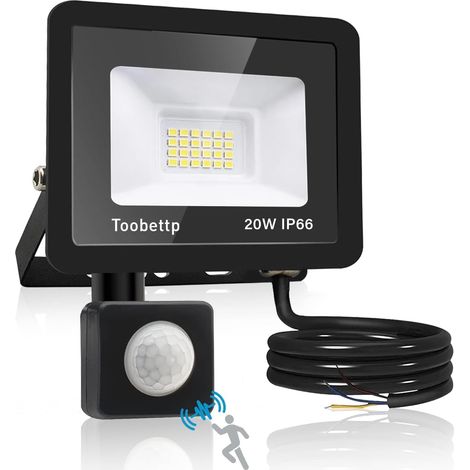 1 Projecteur LED Detecteur De Mouvement 20W 2000LM IP66 Aluminium Pour Jardin Garage Patio (1/5)